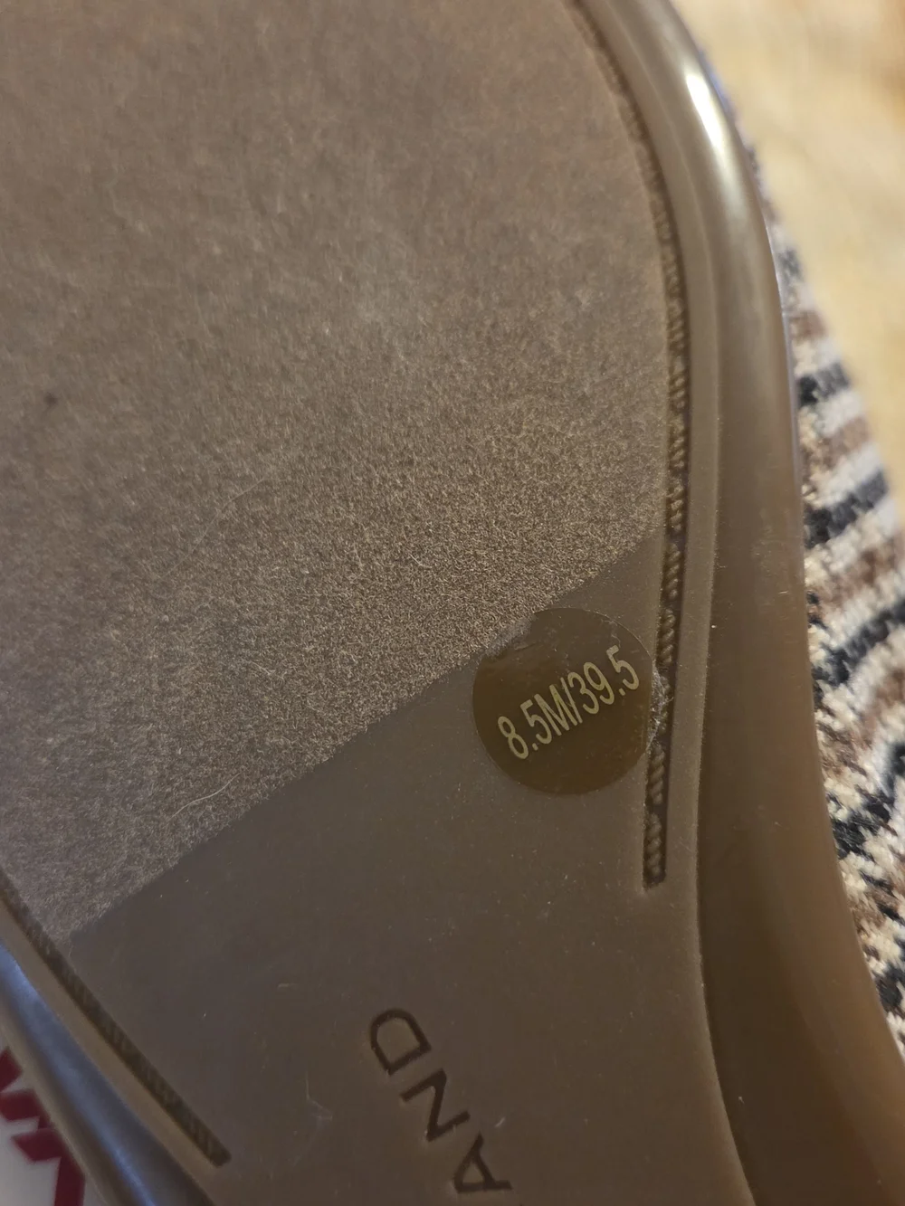 NWT Lucky Brand Classic Houndstooth Mary Jane Flats - Tan/Black